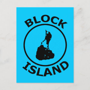 Cartão Postal Forma da Ilha de Block Dentro de um Círculo