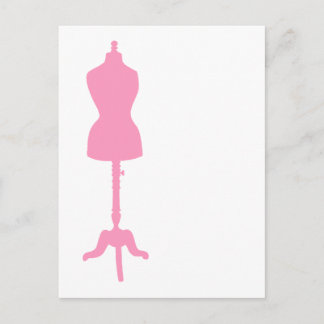Cartão Postal Forma de vestimenta Silhouette II - Rosa