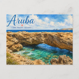 Cartão Postal Formação rochosa da ponte natural de Aruba Caribe 
