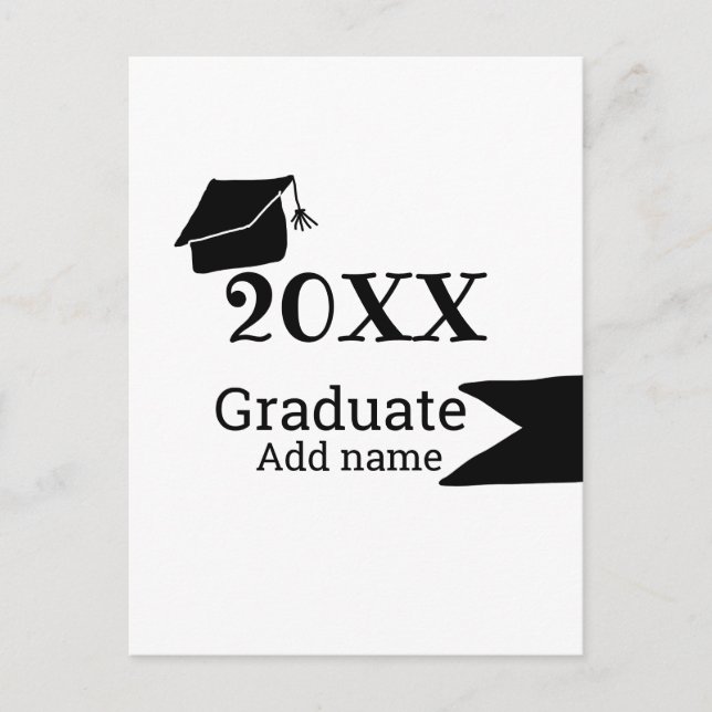 Cartão Postal Formando 20XX graduação que é simples e moderno (Frente)