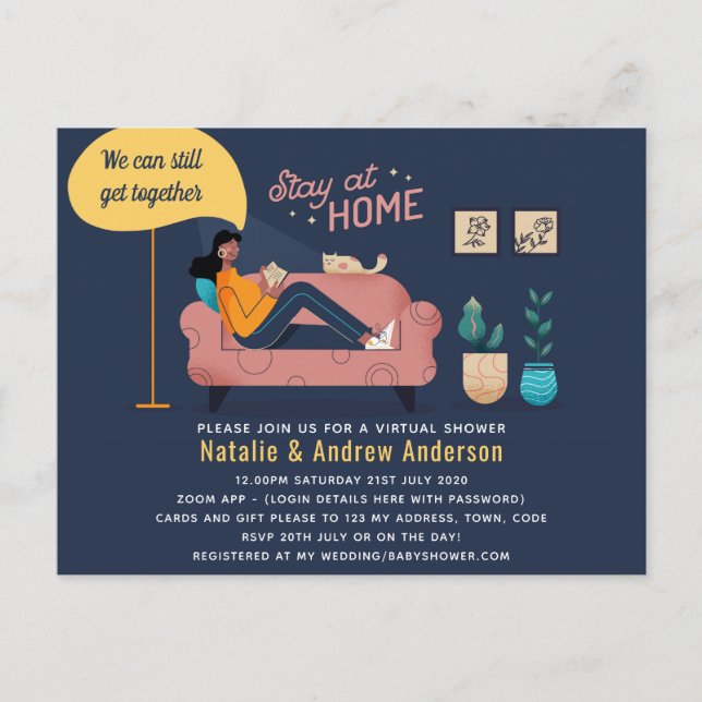 Cartão Postal Formando de Aniversário do Chá de panela de Festa  (Frente)