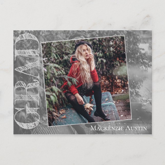 Cartão Postal Formando Grunge do grafite | Graduação Foto Obriga (Frente)