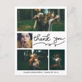 Cartão Postal Formando manuscrito | Quatro Foto | Obrigado!