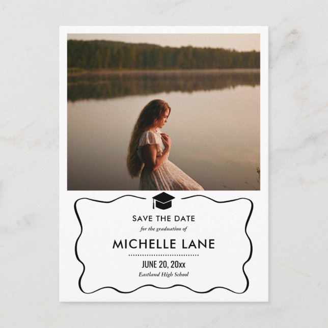 Cartão Postal Formando Moderno Que Salva A Foto Da Data (Frente)