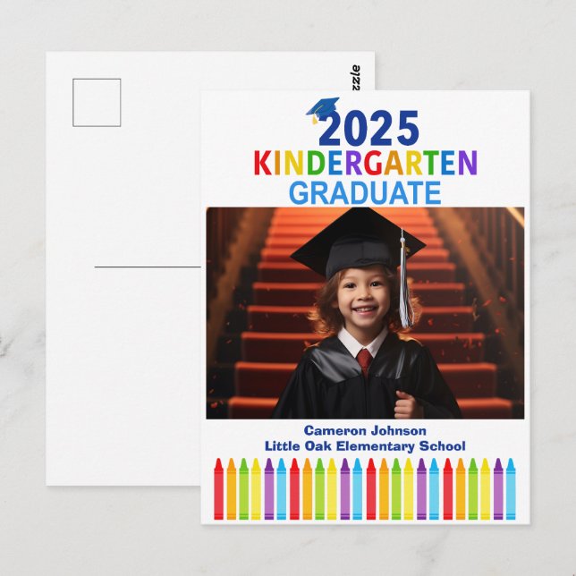 Cartão Postal formando Personalizado De Foto Para Graduação Do J (Frente/Verso)