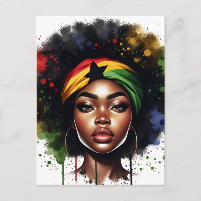 Cartão Postal Formando Sista da Mulher Melanina, Rainha Negra Ed (Frente)