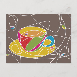 Cartão Postal formas de COFFEE retrô