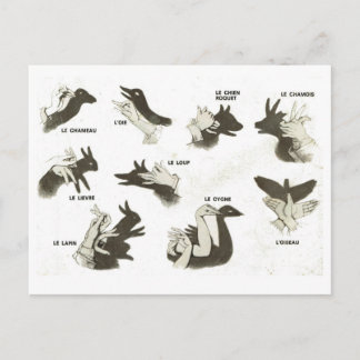 Cartão Postal Formas de pinagem, marionetas-sombra, ombres chino