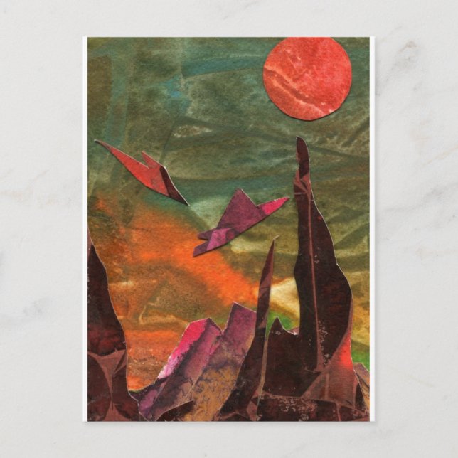 Cartão Postal Formas de vida alienígena de "Aves-Fogo" do Sci-Fi (Frente)