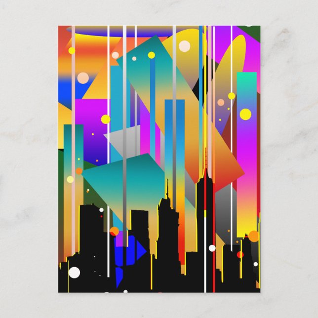 Cartão Postal Formas Geométricas Abstratas de Nova York Moderna (Frente)