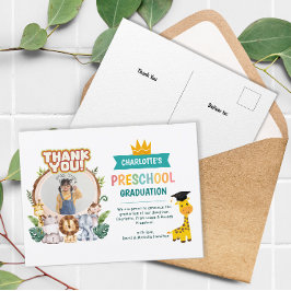 Cartão Postal Formatação de Fotos na Pré-escola Animal Obrigado