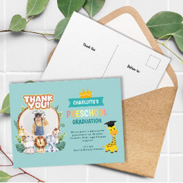 Cartão Postal Formatação de Fotos na Pré-escola Animal Obrigado