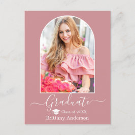 Cartão Postal Formatação Rosa com Boné de Arco Moderno