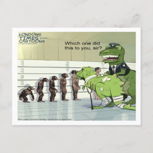 Cartão Postal Formatura da Polícia de Dinossauros Engraçado