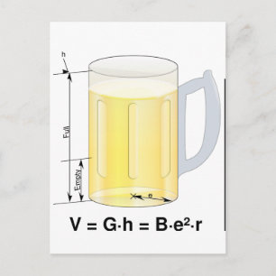 Cartão Postal Fórmula/Equação de Cerveja Engraçada