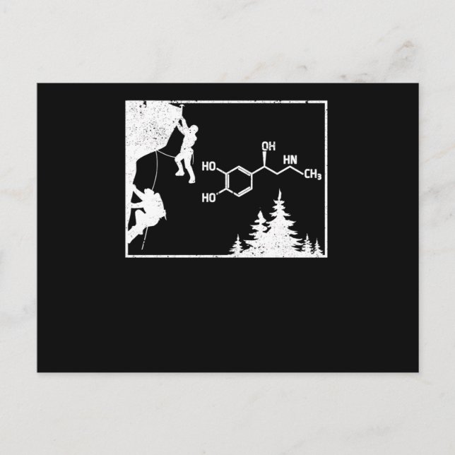 Cartão Postal Fórmula Química Adrenalina de Escalada Bloc (Frente)