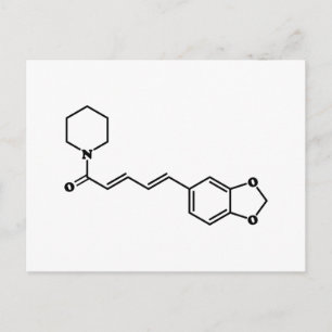 Cartão Postal Fórmula Química Molecular da Piperina da Pimenta P
