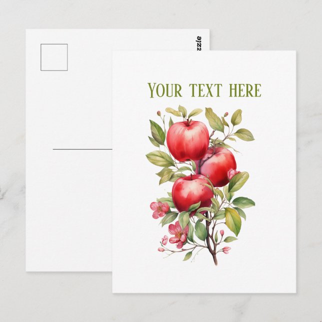 Cartão Postal Fornecedores de maçã fofos personalizáveis  (Frente/Verso)
