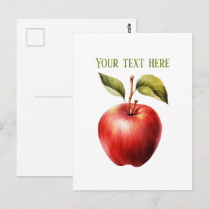 Cartão Postal Fornecedores de maçã fofos personalizáveis