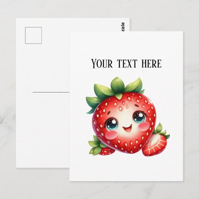 Cartão Postal Fornecedores personalizáveis de morango fresco fof (Frente/Verso)