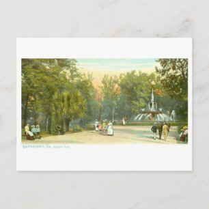 Cartão Postal Forsyth Park antigo em Savannah, Geórgia