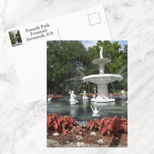 Cartão Postal Forsyth Park Fountain Savannah GA Fotográfica