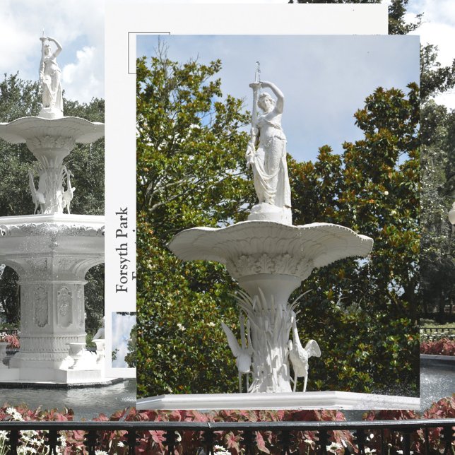 Cartão Postal Forsyth Park Fountain Savannah GA Fotográfica (Criador carregado)