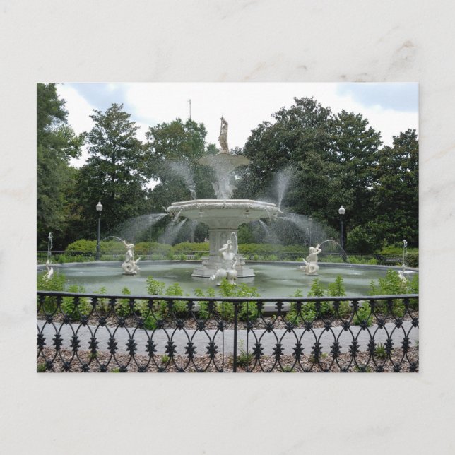 Cartão Postal Forsyth park fountain Savannah, Geórgia (Frente)