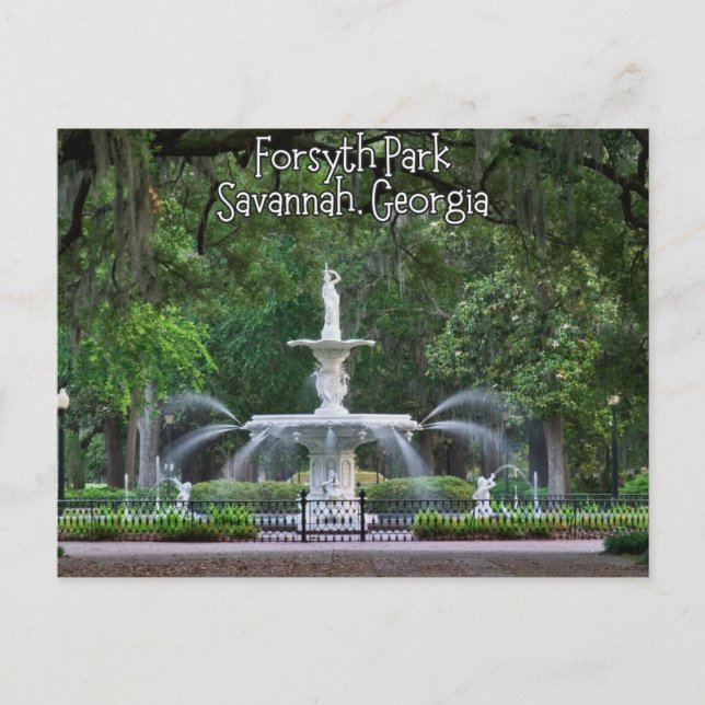 Cartão Postal Forsyth Park Fountain, Savannah Georgia (Frente)