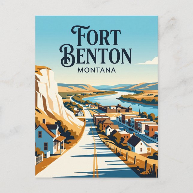 Cartão Postal Fort Benton EUA (Frente)