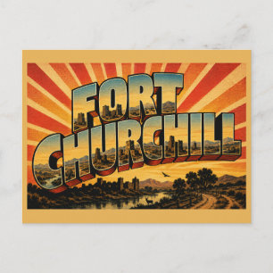 Cartão Postal Fort Churchill Nevada Adobe Ruins Carson River Art