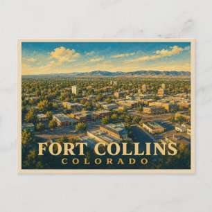 Cartão Postal Fort Collins Colorado Viagem Antiga