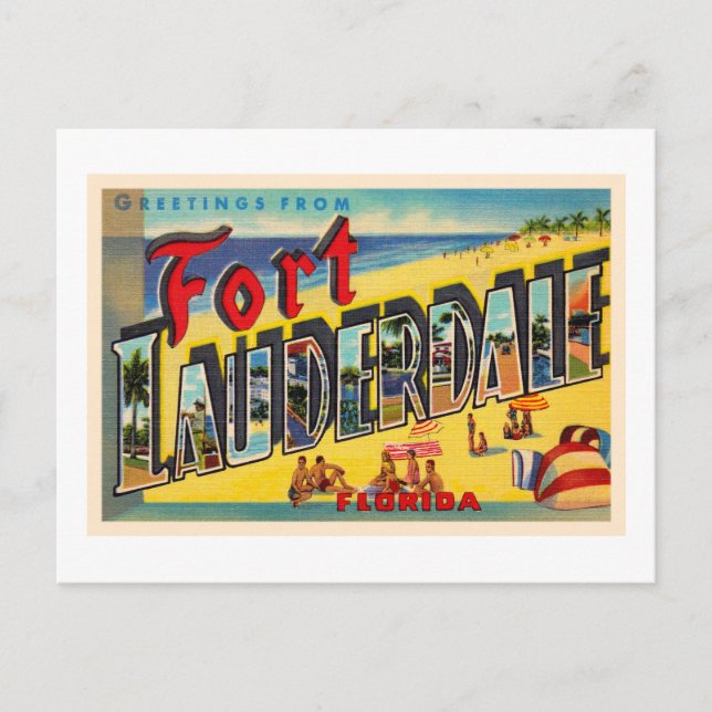 Cartão Postal Fort Lauderdale Flórida FL Grande Carta Postal (Frente)