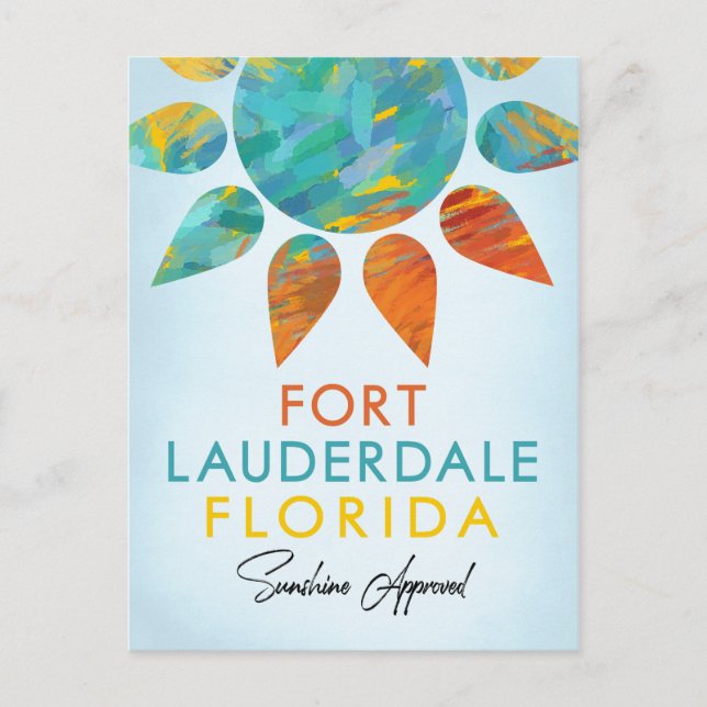 Cartão Postal Fort Lauderdale Florida Sunshine Viagem (Frente)