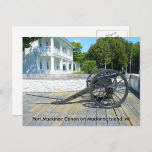 Cartão Postal Fort Mackinac Canon na Ilha Mackinac