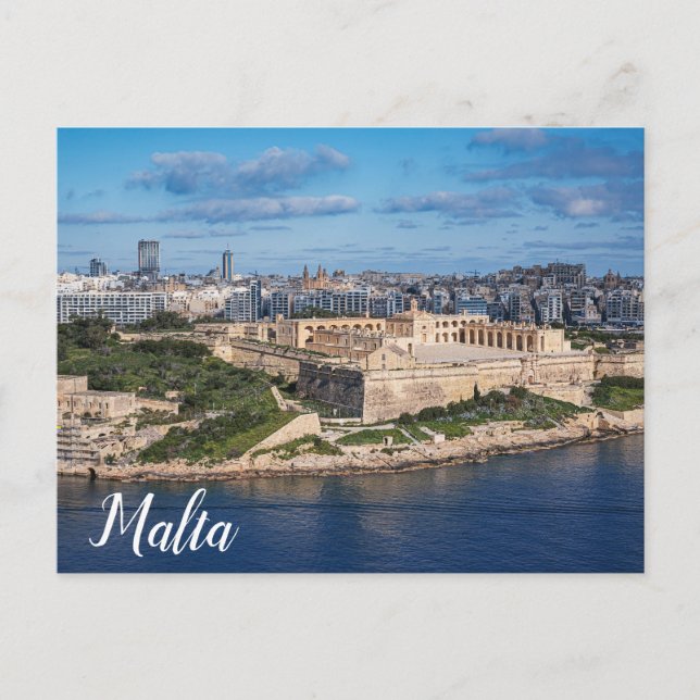 Cartão Postal Fort Manoel e Sliema de La Valetta, Malta (Frente)