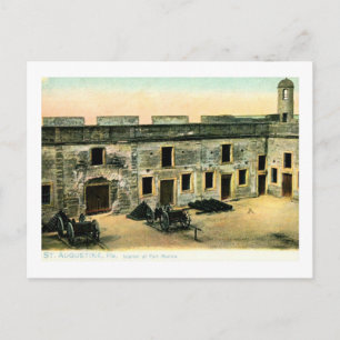 Cartão Postal Fort Marion, Rua Augustine, Flórida Vintage
