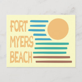 Cartão Postal Fort Myers Beach Flórida — pôr do sol geométrico