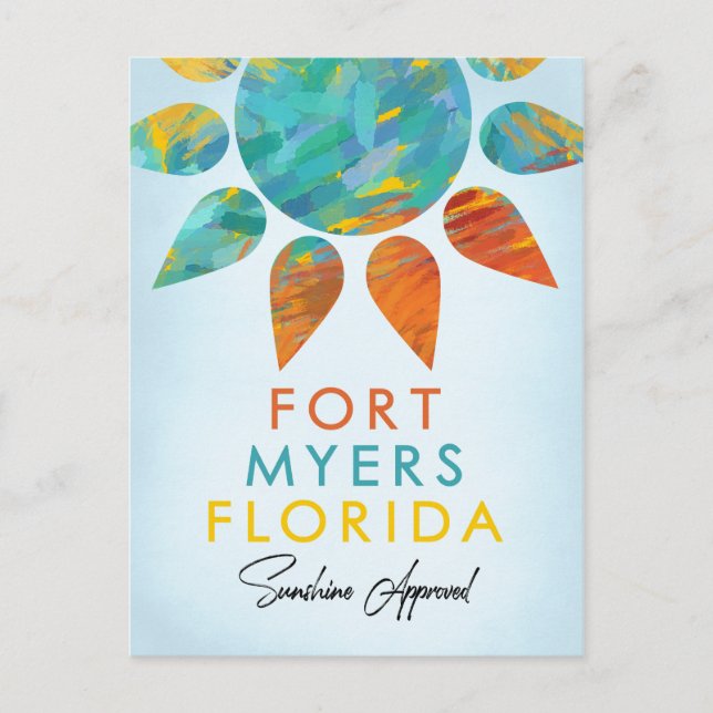 Cartão Postal Fort Myers Florida Sunshine Viagem (Frente)