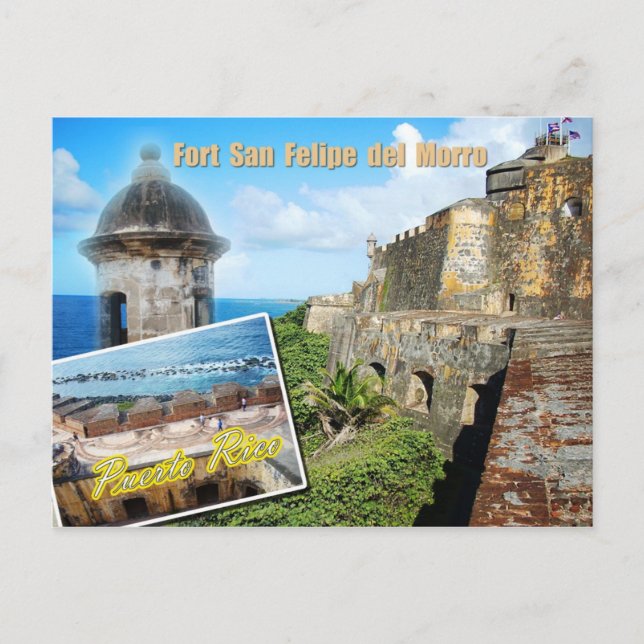 Cartão Postal Fort San Felipe del Morro, Porto Rico (Frente)