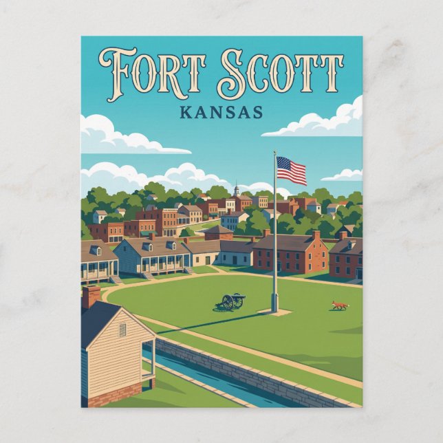 Cartão Postal Fort Scott Kansas (Frente)