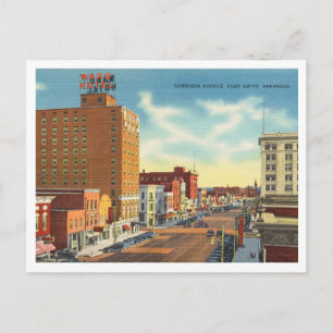 Cartão Postal Fort Smith Arkansas Garrison Avenue Antiga Década