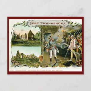 Cartão Postal Fort Ticonpeta, Ethan Allen NY 1907 Vintage