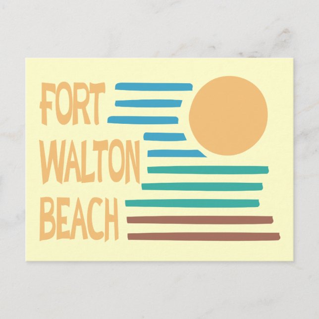 Cartão Postal Fort Walton Beach design geométrico (Frente)