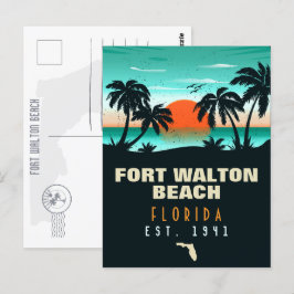 Cartão Postal Fort Walton Beach Retro Sunset Souvenirs