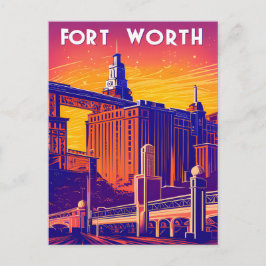 Cartão Postal Fort Worth, Cidade em Cores Vibrantes, Viagem