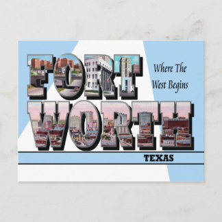 Cartão Postal Fort Worth Texas Large Letter Postcard