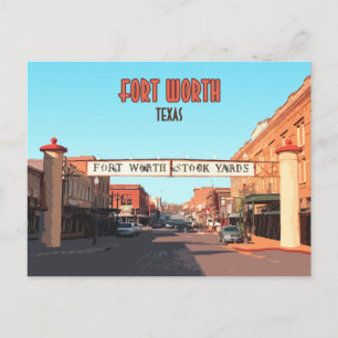 Cartão Postal Fort Worth Texas Stock Yards Vintage