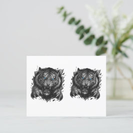 Cartão Postal Fortalecimento do Tigre Fierce: Negrito e Selvagem