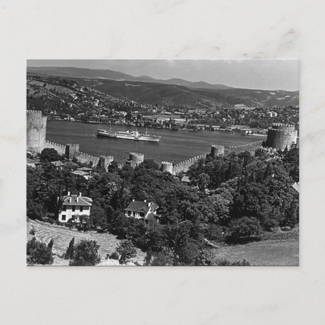 Cartão Postal Fortaleza Bosphorus de Istambul, na Turquia (Frente)